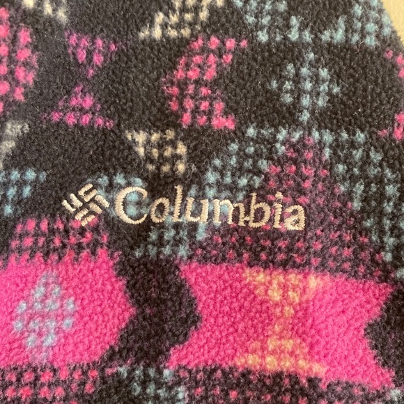Columbia Blue and Pink Geometric Patterned Half-Zip Pullover Fleece - Picture 5 of 6